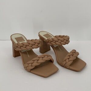 Women's Braided Tan Heeled Sandals